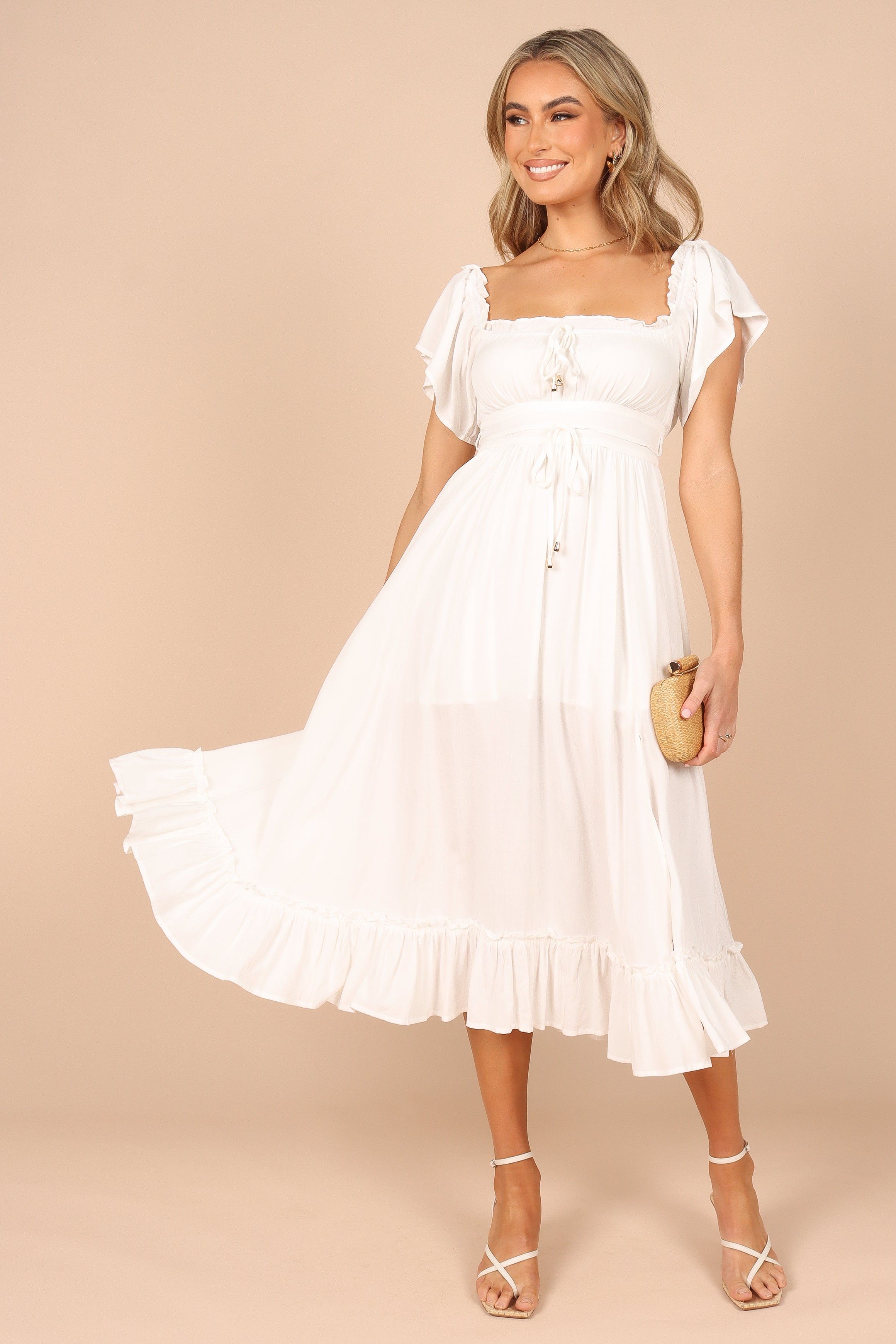 Luis Off Shoulder Maxi Dress - White sold by Petal & Pup