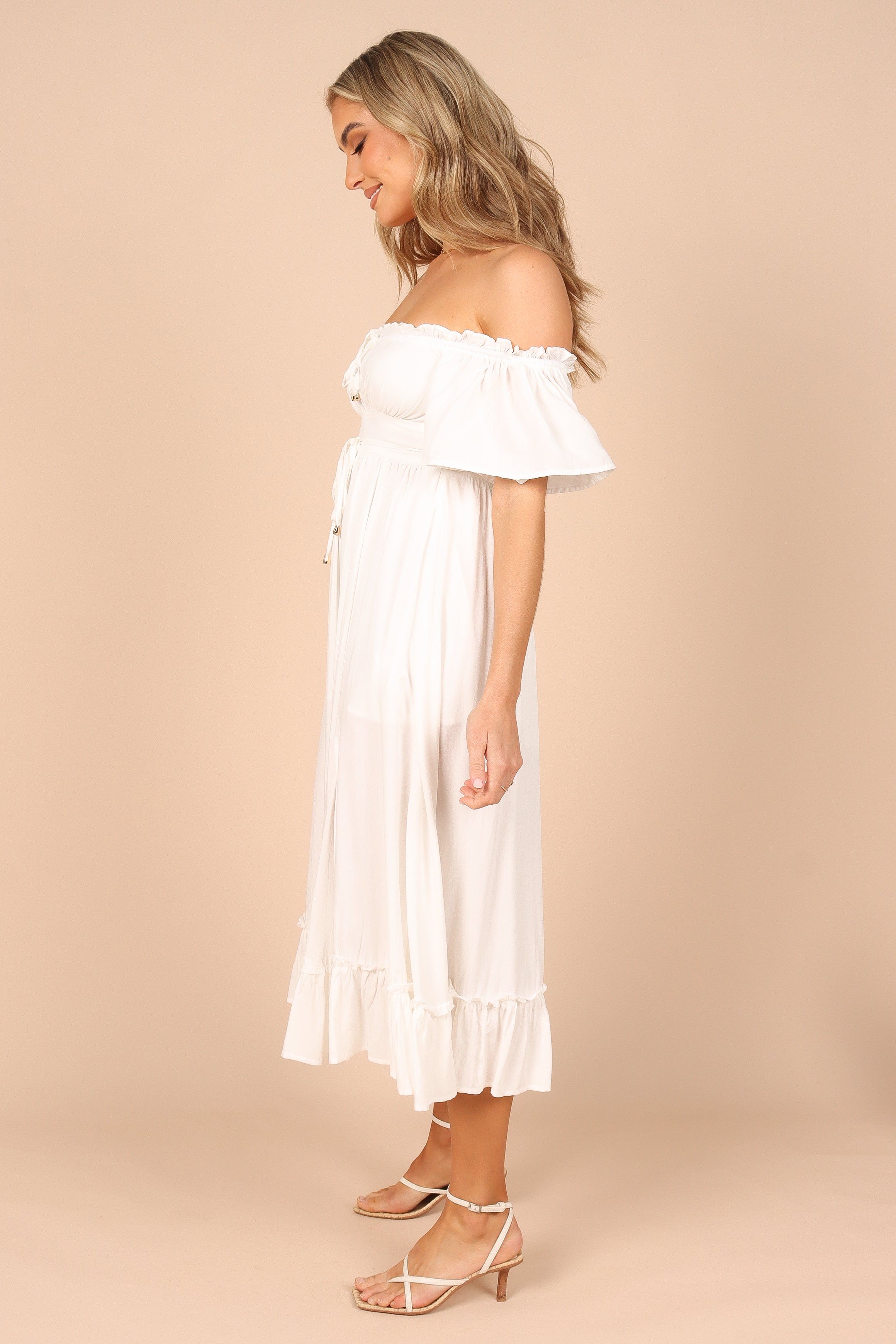 Luis Off Shoulder Maxi Dress - White sold by Petal & Pup product image thumbnail 6