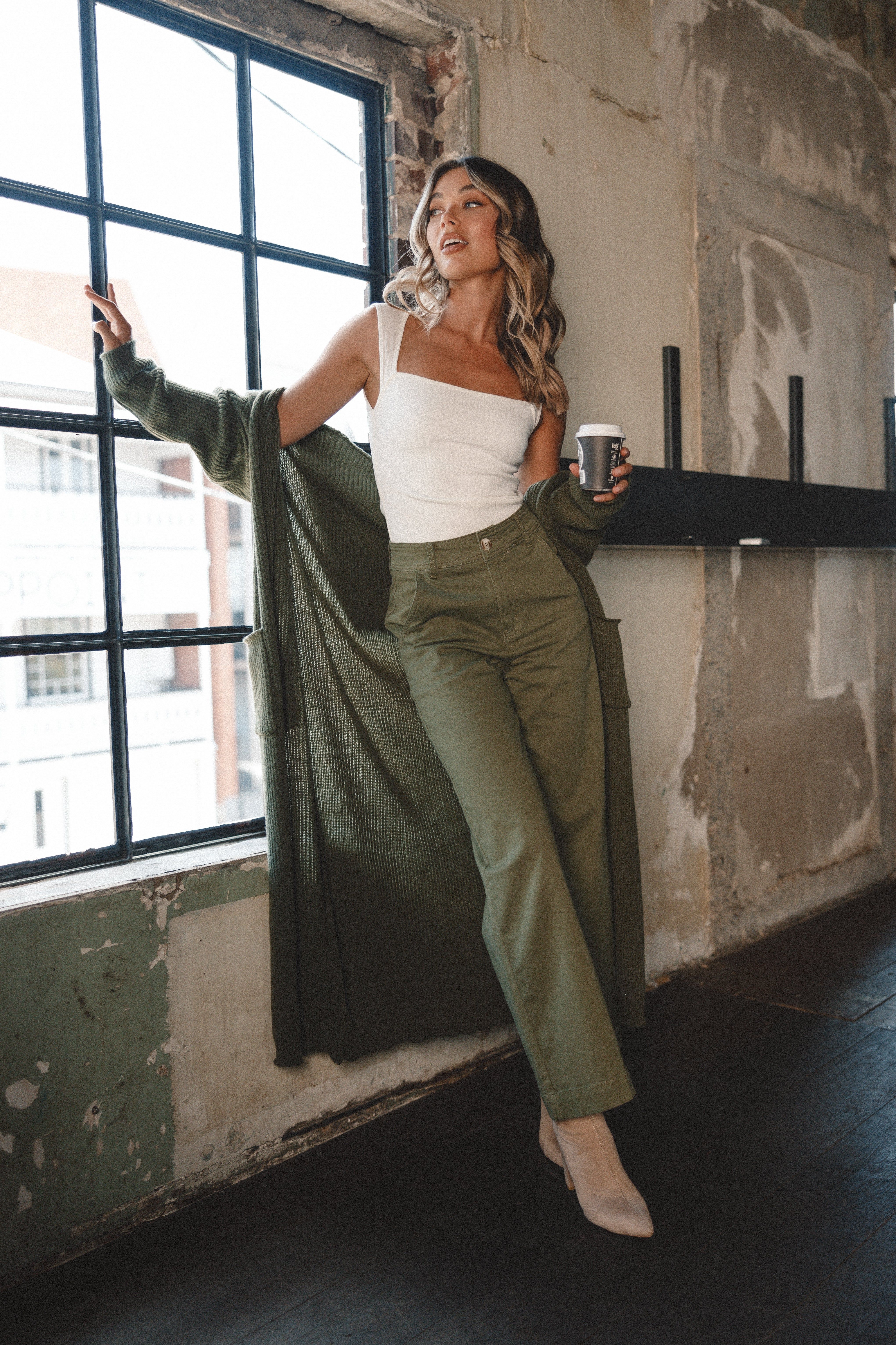 Valery Long Cardigan - Olive sold by Petal & Pup product image thumbnail 2