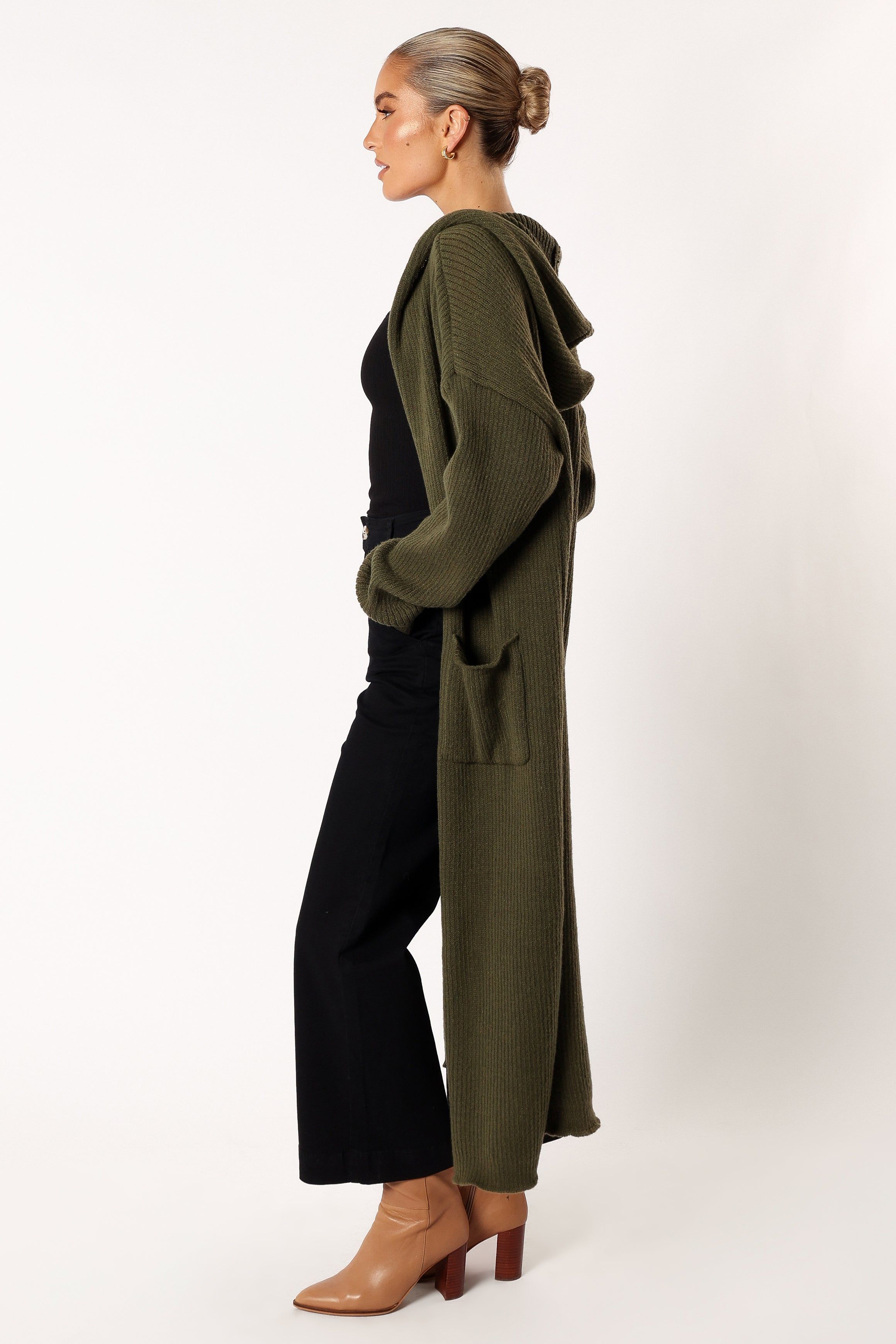 Valery Long Cardigan - Olive sold by Petal & Pup product image thumbnail 4