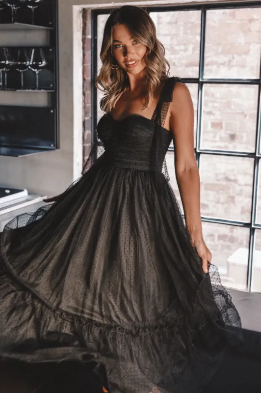 Floret Midi Dress - Black sold by Petal & Pup