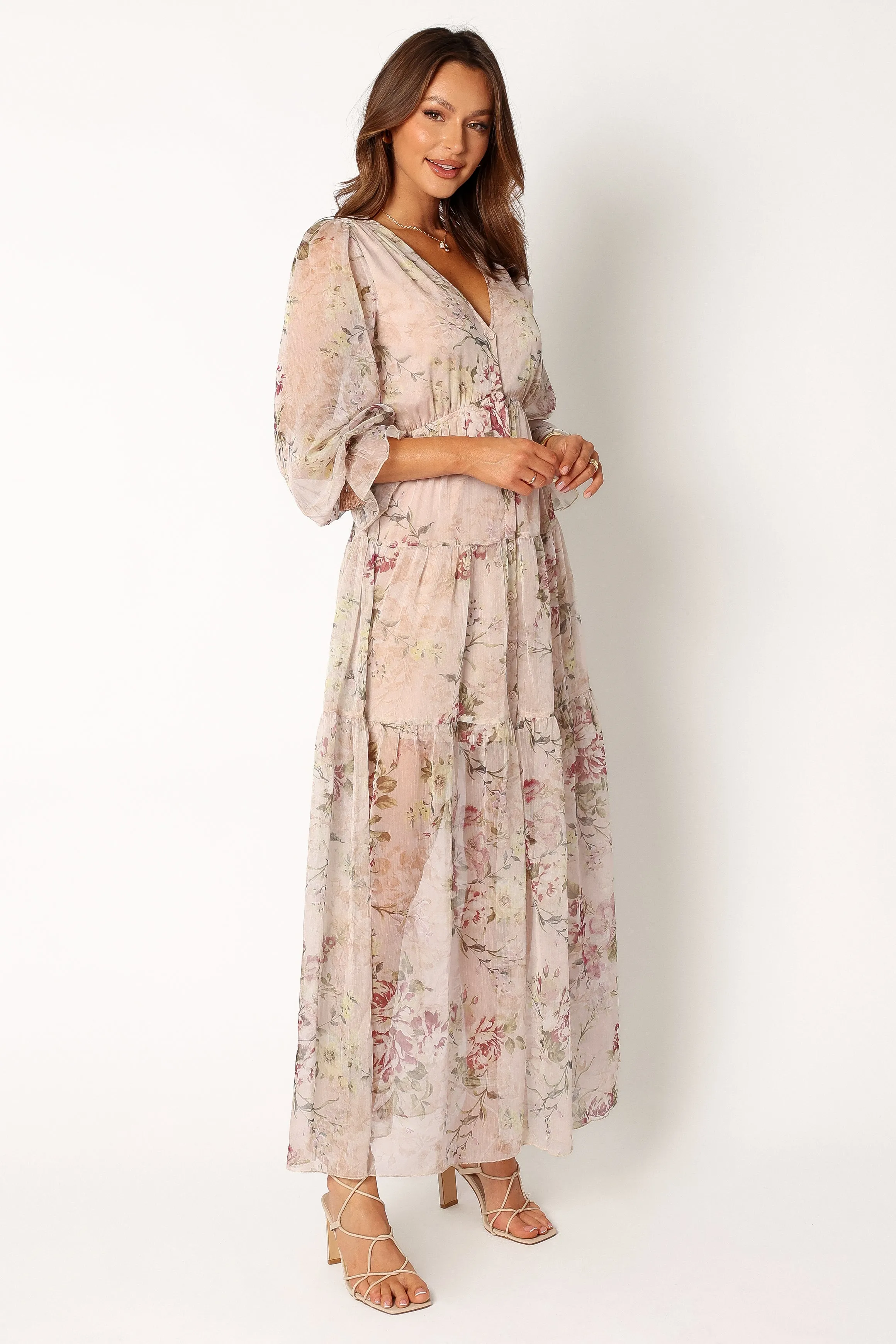 Maria Long Sleeve Maxi Dress - Cream sold by Petal & Pup product image thumbnail 2