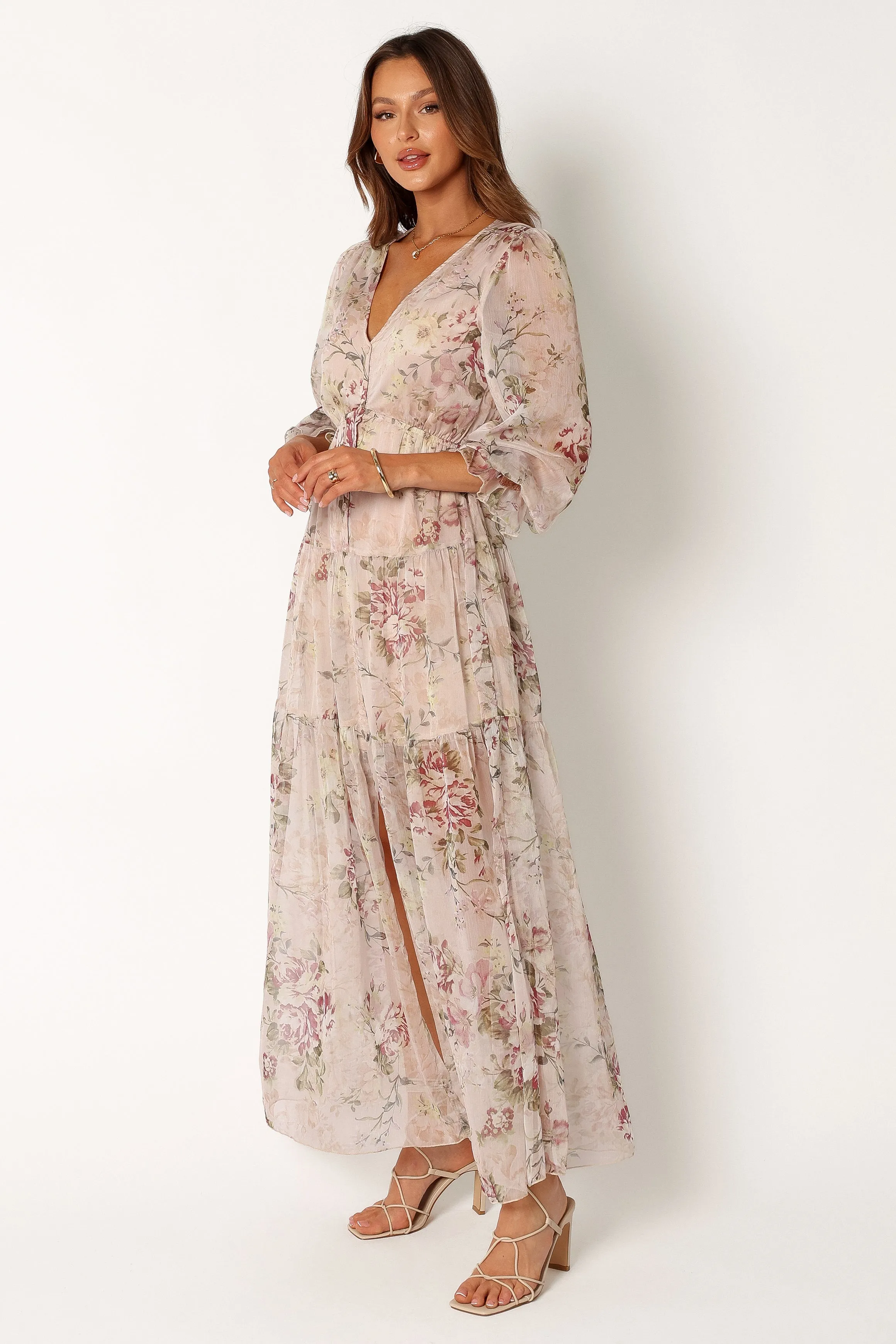 Maria Long Sleeve Maxi Dress - Cream sold by Petal & Pup product image thumbnail 3