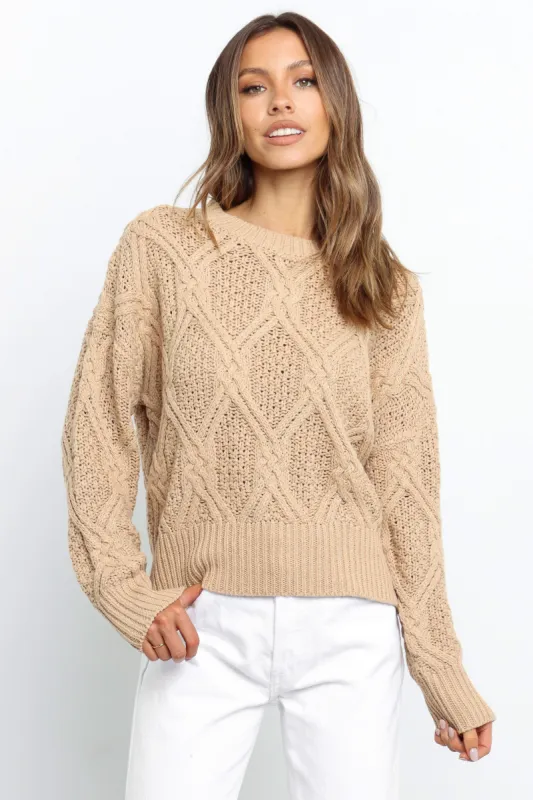Dodie Knit Sweater - Camel sold by Petal & Pup