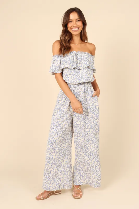 Sessi Jumpsuit - Blue sold by Petal & Pup