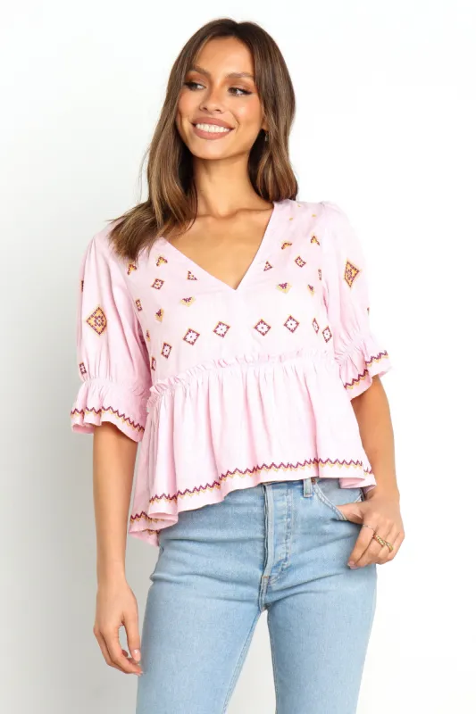 Dawston Top - Pink sold by Petal & Pup