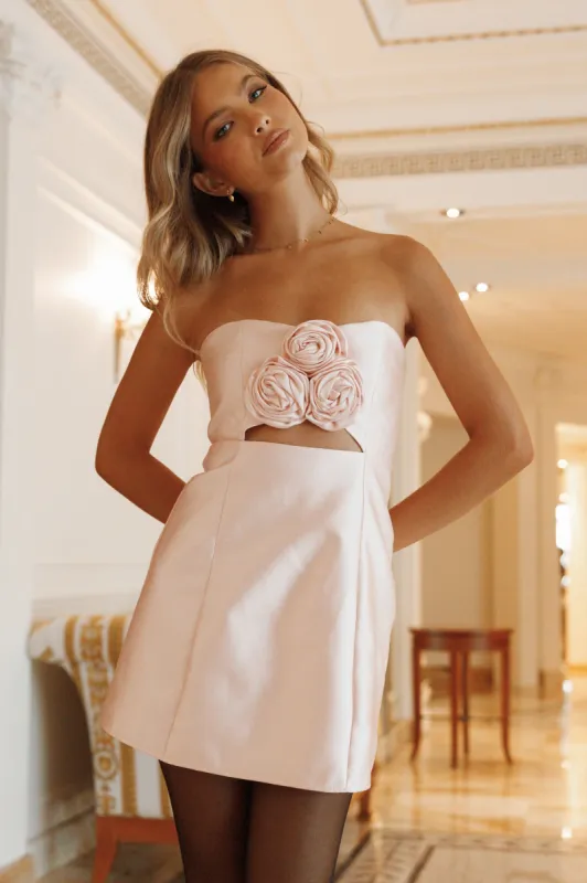Te Amo Strapless Mini Dress - Baby PInk sold by Petal & Pup