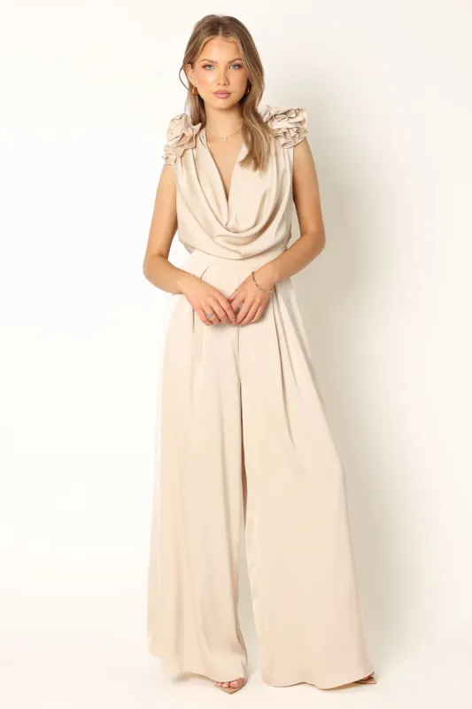 Larissa Jumpsuit - Light Taupe sold by Petal & Pup
