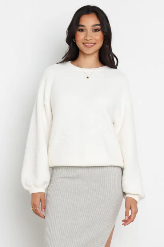 Briggs Knit Sweater - White sold by Petal & Pup