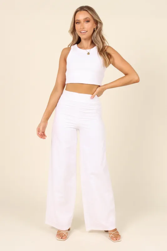 Nina Pant - White sold by Petal & Pup