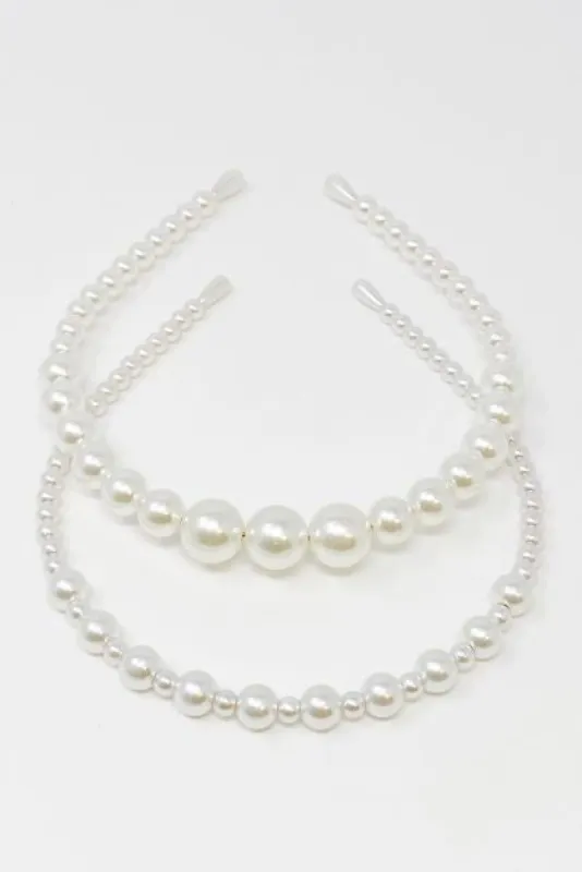 2 Pack Headband Set - Pearl sold by Petal & Pup