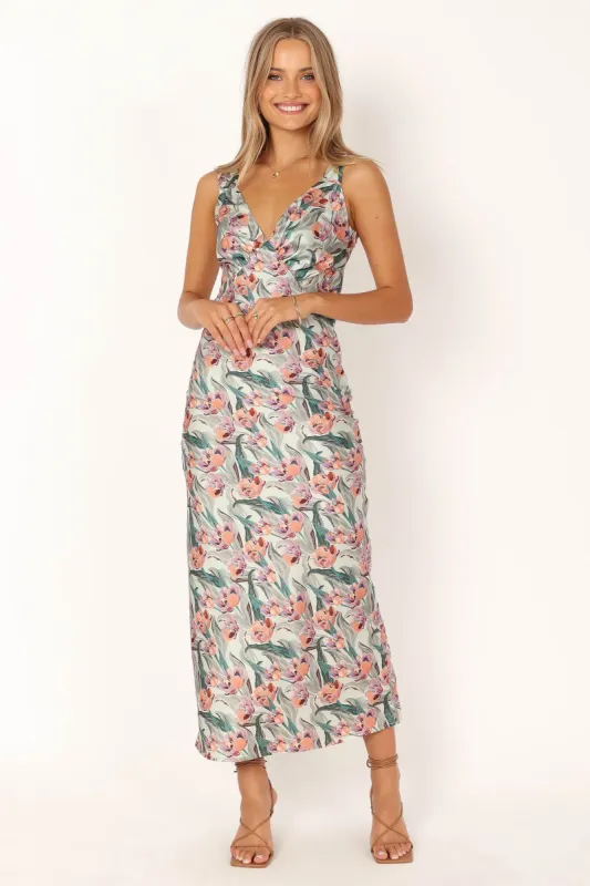 Carson Slip Maxi Dress - Sage Multi sold by Petal & Pup