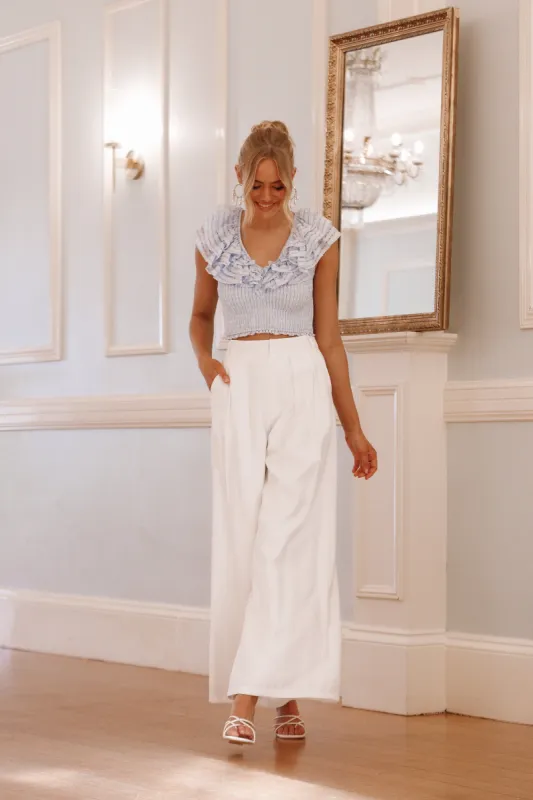 Alexa Pant - White sold by Petal & Pup