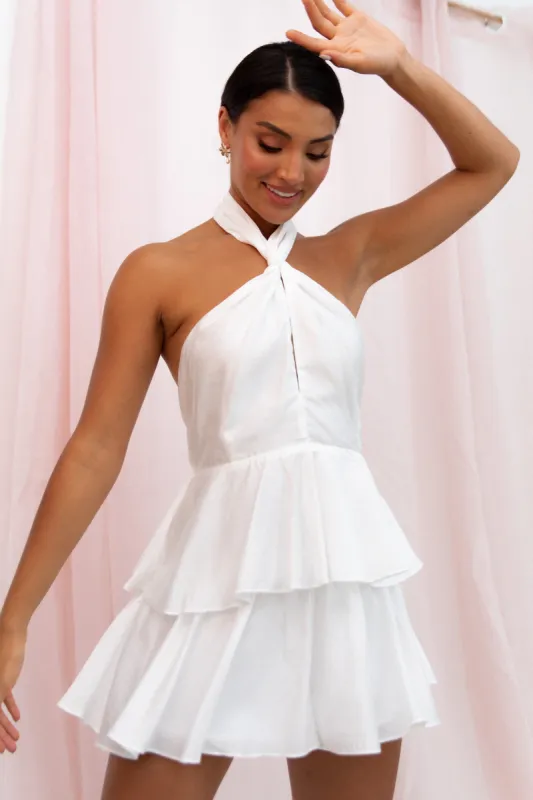 Rosalind Halter Romper - White sold by Petal & Pup