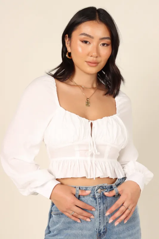 Claire Top - White sold by Petal & Pup