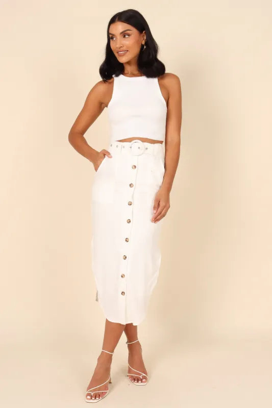 Cameron Skirt - White sold by Petal & Pup