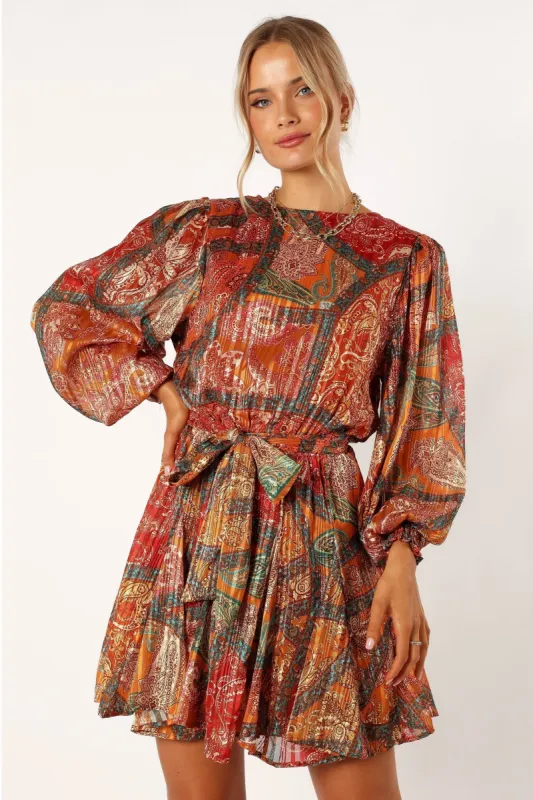 Gabriel Long Sleeve Mini Dress - Multicoloured sold by Petal & Pup