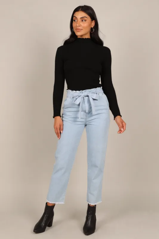 Dexter Paperbag Waist Jean - Light Blue Wash sold by Petal & Pup