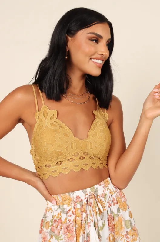 Hannah Lace Bralette - Mustard sold by Petal & Pup