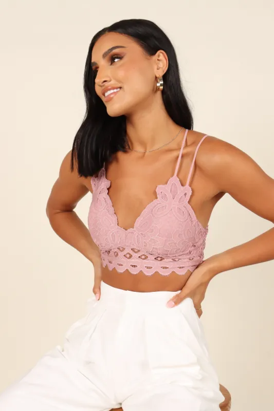 Hannah Lace Bralette - Pink sold by Petal & Pup