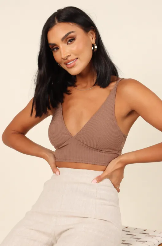 Matteo Lace Bralette - Brown sold by Petal & Pup