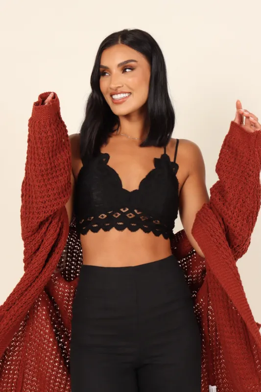 Hannah Lace Bralette - Black sold by Petal & Pup