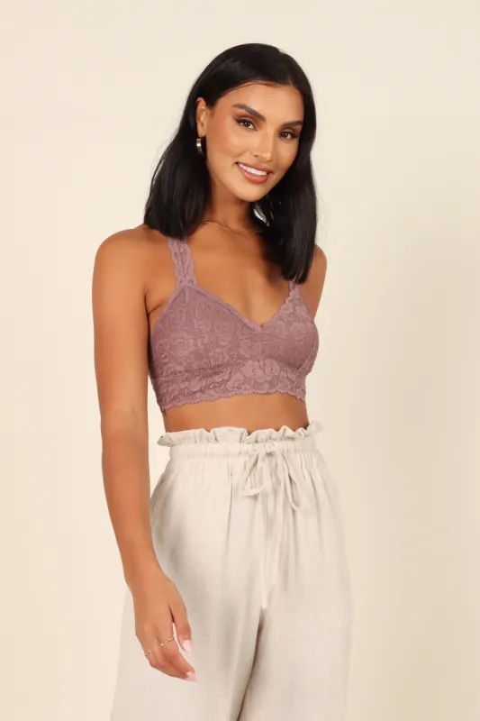Whitney Lace Racerback Bralette - Taupe sold by Petal & Pup