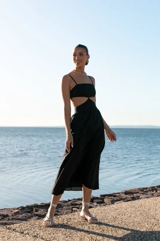 Mina Cut Out Dress - Black sold by Petal & Pup