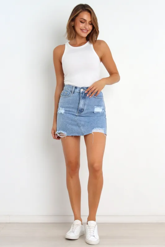 Remi Skirt - Light Blue Wash sold by Petal & Pup