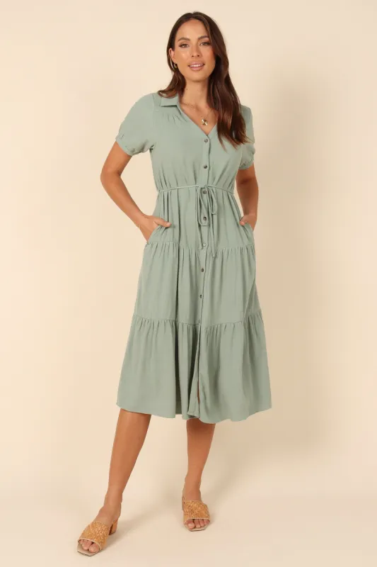 Adara Midi Dress - Sage sold by Petal & Pup