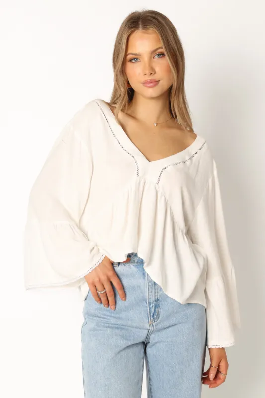 Camille Top - White sold by Petal & Pup