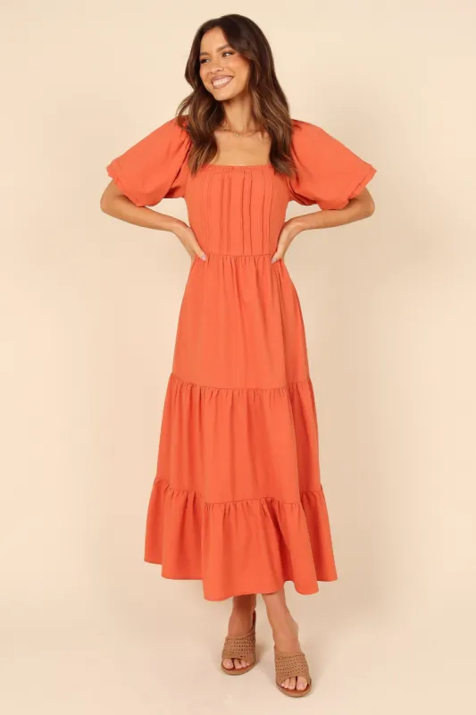 Kamila Tiered Dress - Rust sold by Petal & Pup