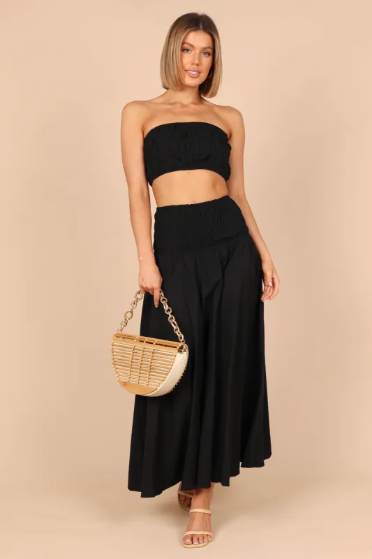 Mia Shirred Two Piece Set - Black sold by Petal & Pup