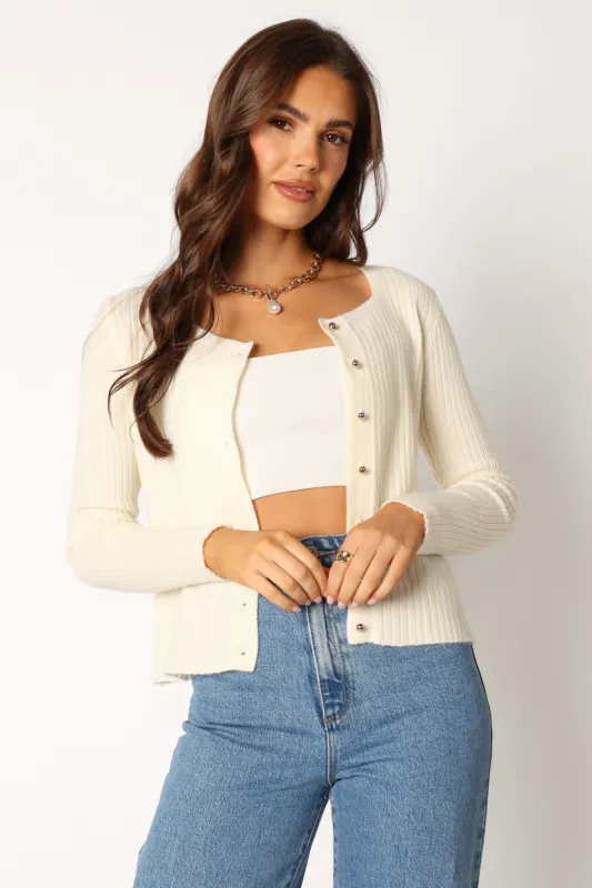 Sylvie Knit Cardigan - White sold by Petal & Pup