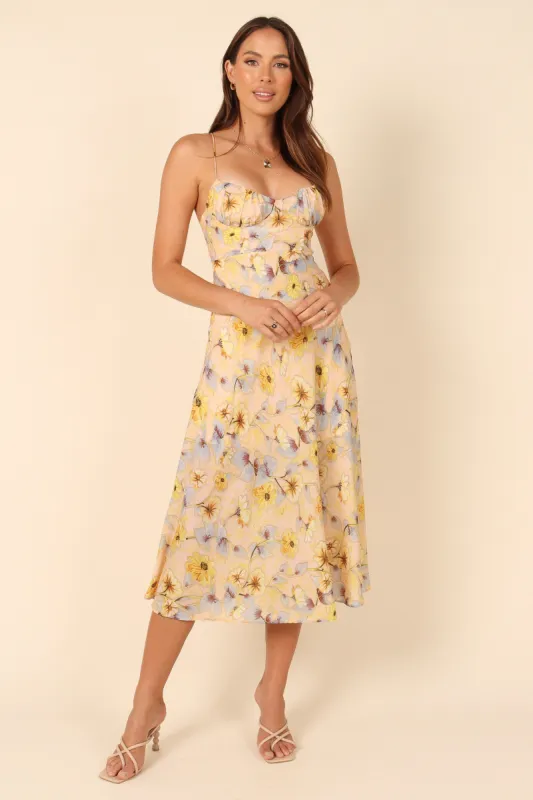 Nora Midi Dress - Peach sold by Petal & Pup