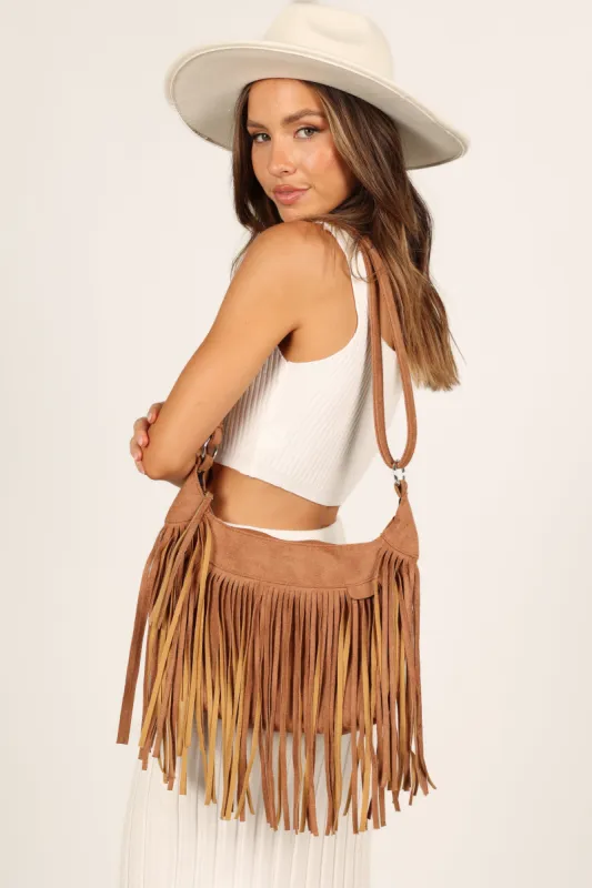 Dolly Fringe Shoulder Bag - Tan sold by Petal & Pup