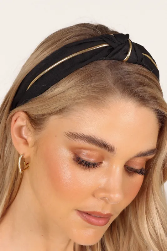 Josephine Headband - Black/Gold sold by Petal & Pup