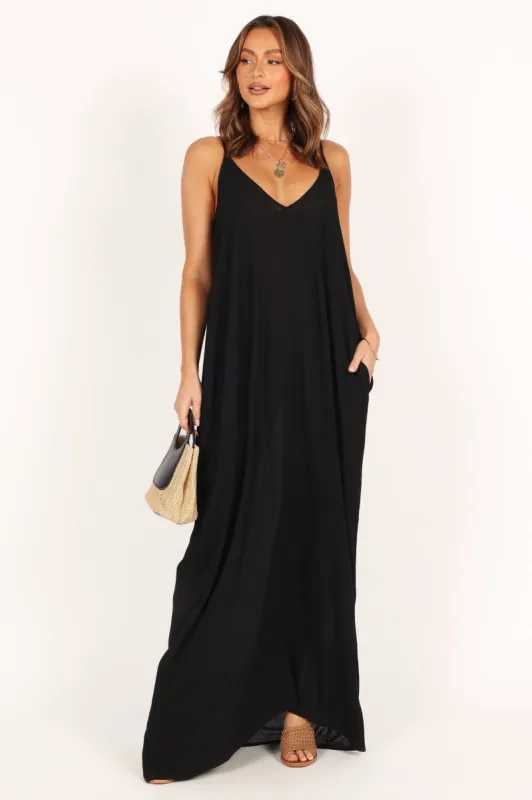 Daphne Maxi Dress - Black sold by Petal & Pup