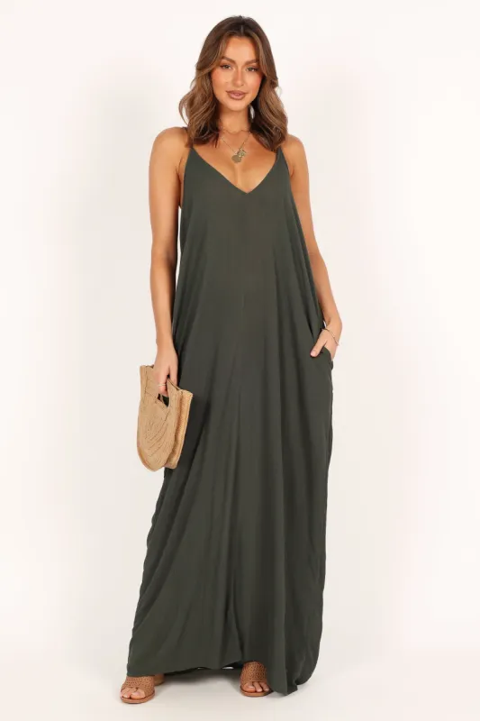 Daphne Maxi Dress - Olive sold by Petal & Pup