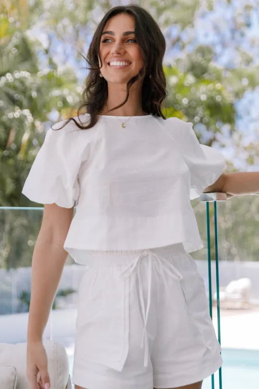 Chelsey Linen Set - White sold by Petal & Pup