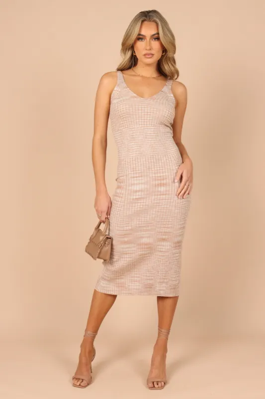 Dove Knit Midi Dress - Tan sold by Petal & Pup