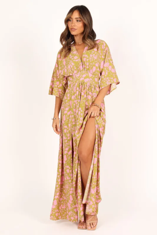 Fran Maxi Dress - Green/Pink sold by Petal & Pup