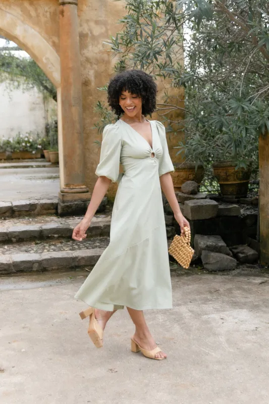 Ava Midi Dress - Green sold by Petal & Pup