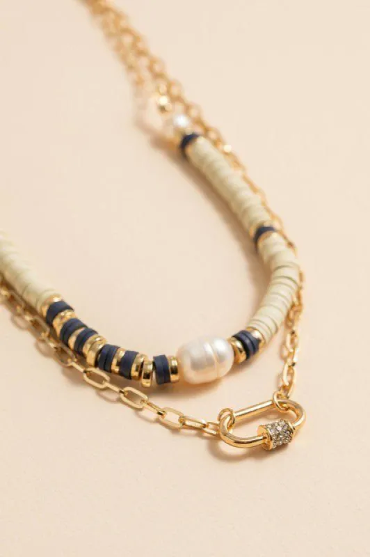 Annabelle Layered Necklace - Blue Grey sold by Petal & Pup