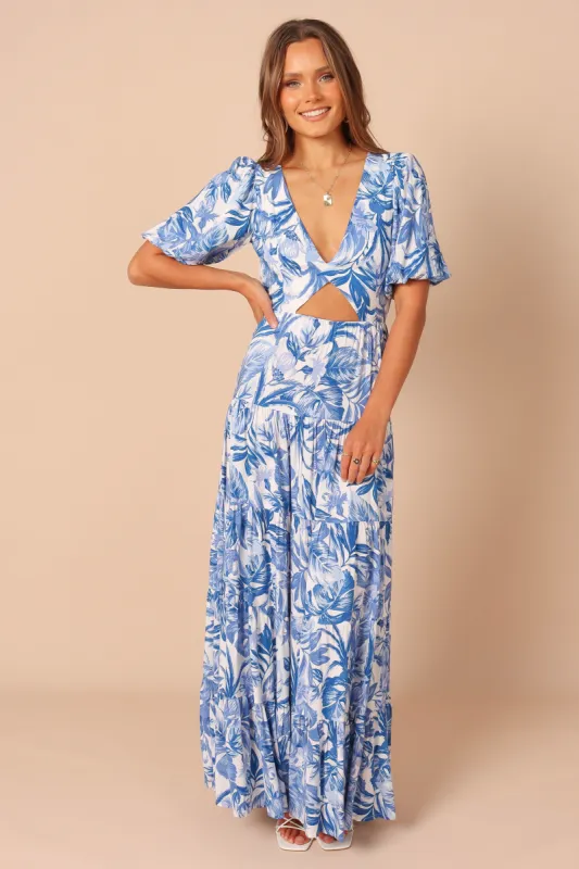 Kiah Tiered Dress - Blue Floral sold by Petal & Pup