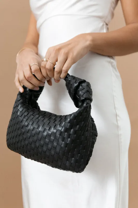 Alma Woven Shoulder Bag - Black sold by Petal & Pup