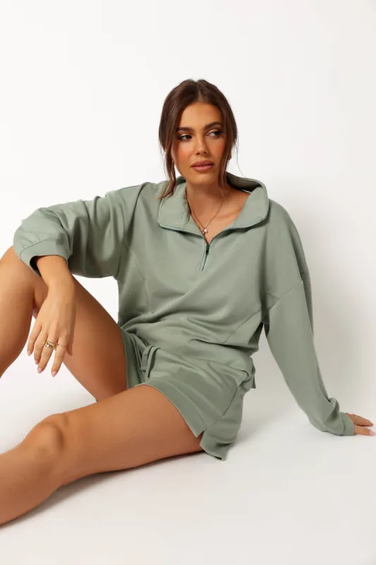 Paula Oversized Sweat Set - Dusty Sage sold by Petal & Pup