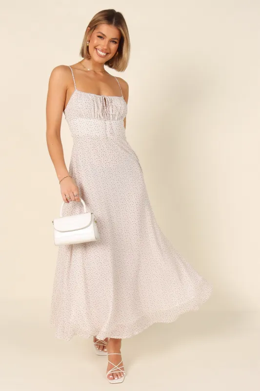 Milarose Gathered Bust Maxi Dress - White Floral sold by Petal & Pup