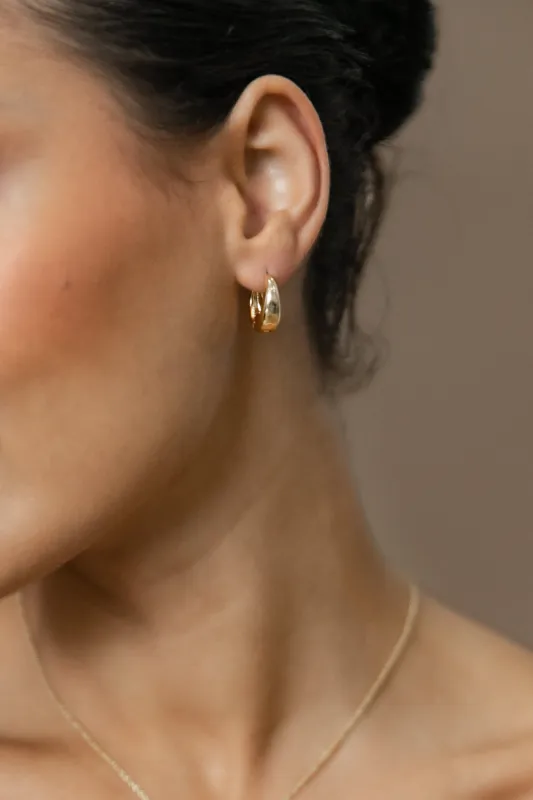 Piu 18k Gold Plated Mini Hoop Earrings - Gold sold by Petal & Pup