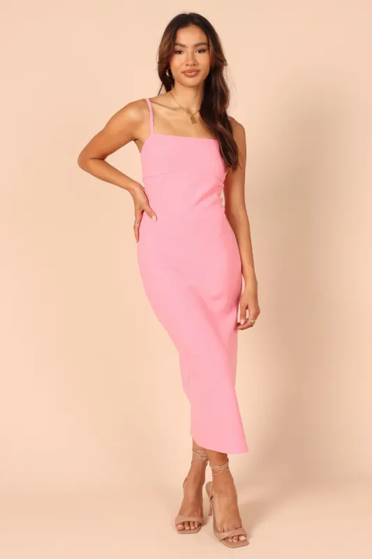 Freyja Bodycon Midi Dress - Pink sold by Petal & Pup